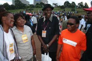 Tuku with delegates to the World Social Forum. Open Society Institute of Southern Africa supported the presence of Tuku