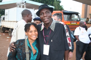Tuku poses with South African poet and writer Lebo Mashile